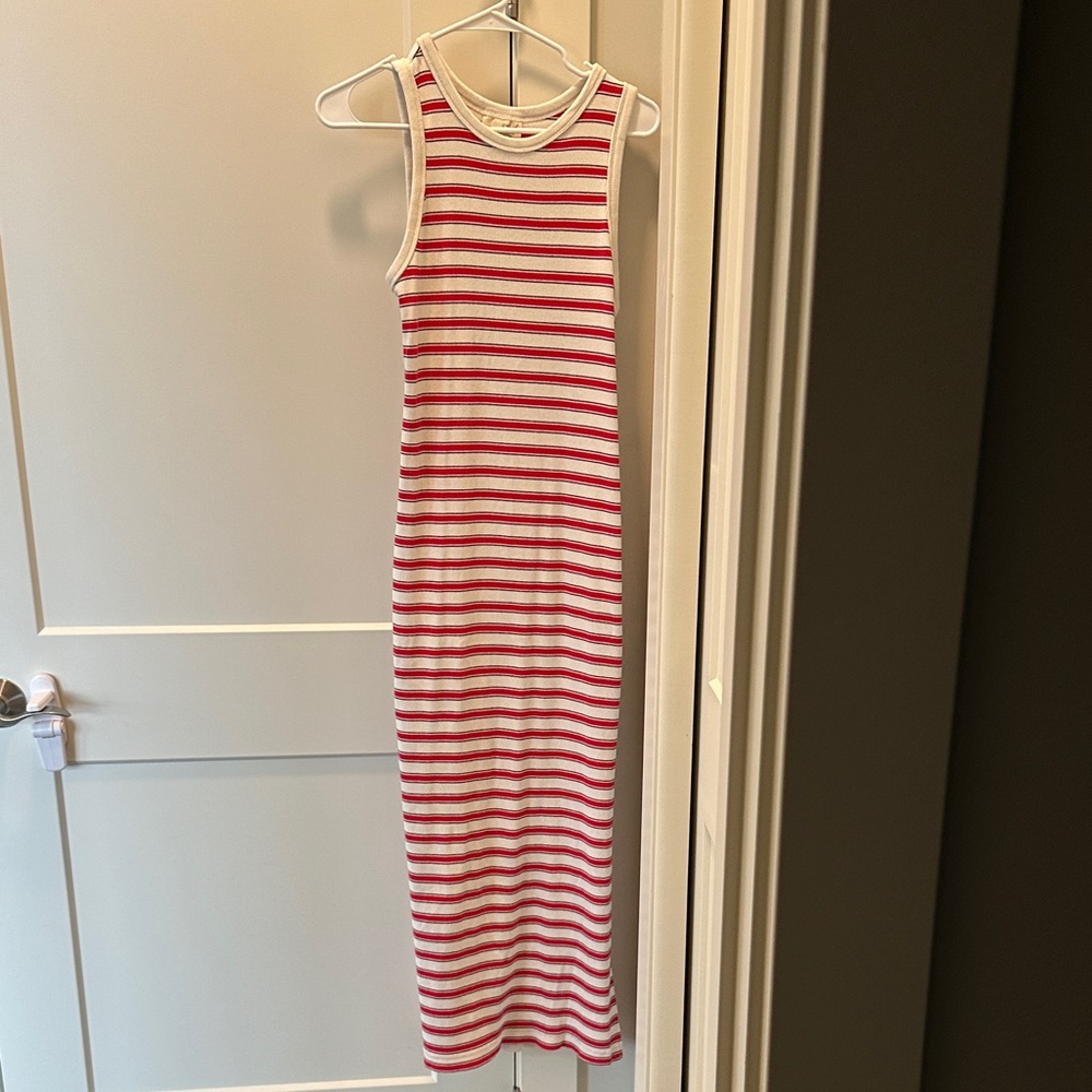 Striped Red and White Maxi Dress